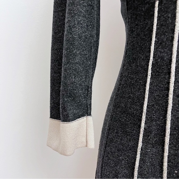 Nine West Fit and Flare Contrast Stitching Long Sleeve Sweater Dress Size Small - Picture 4 of 12